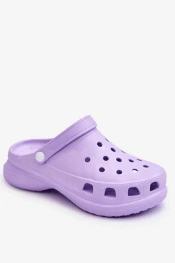 Piankowe Klapki Kroksy Na Masywnej Podeszwie Fioletowe Katniss