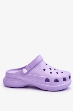 Piankowe Klapki Kroksy Na Masywnej Podeszwie Fioletowe Katniss