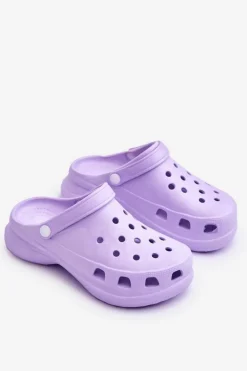 Piankowe Klapki Kroksy Na Masywnej Podeszwie Fioletowe Katniss