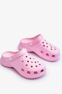 Piankowe Klapki Kroksy Na Masywnej Podeszwie Różowe Katniss