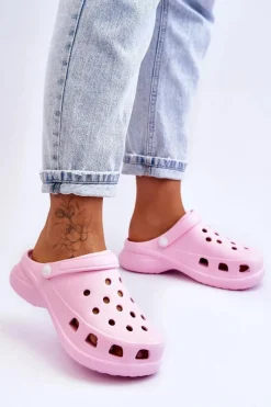 Piankowe Klapki Kroksy Na Masywnej Podeszwie Różowe Katniss