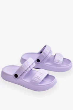 Piankowe Klapki Sandałki Fioletowe Lirell