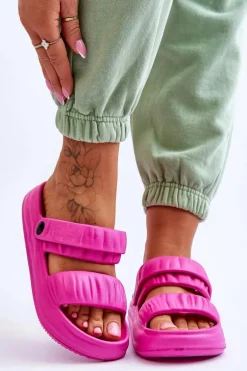 Piankowe Klapki Sandałki Fuksja Lirell