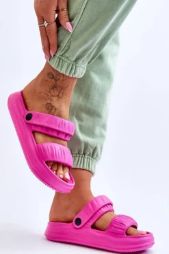 Piankowe Klapki Sandałki Fuksja Lirell