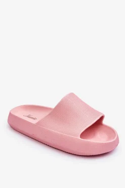 Piankowe Modne Klapki Na Masywnej Platformie Różowe Linnea