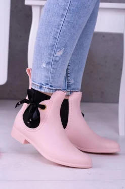 Różowe Matowe Damskie Kalosze Sztyblety Someday