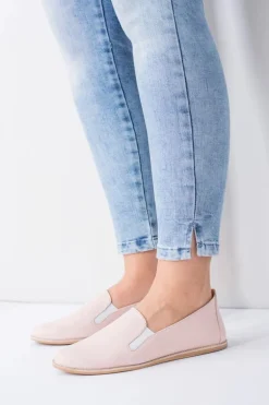 Różowe Pastelowe Baleriny Damskie Skóra Fresca
