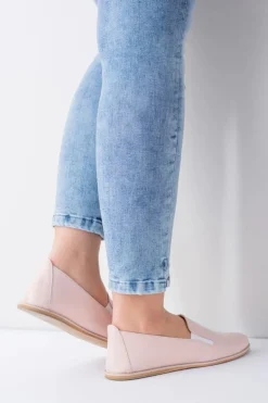 Różowe Pastelowe Baleriny Damskie Skóra Fresca