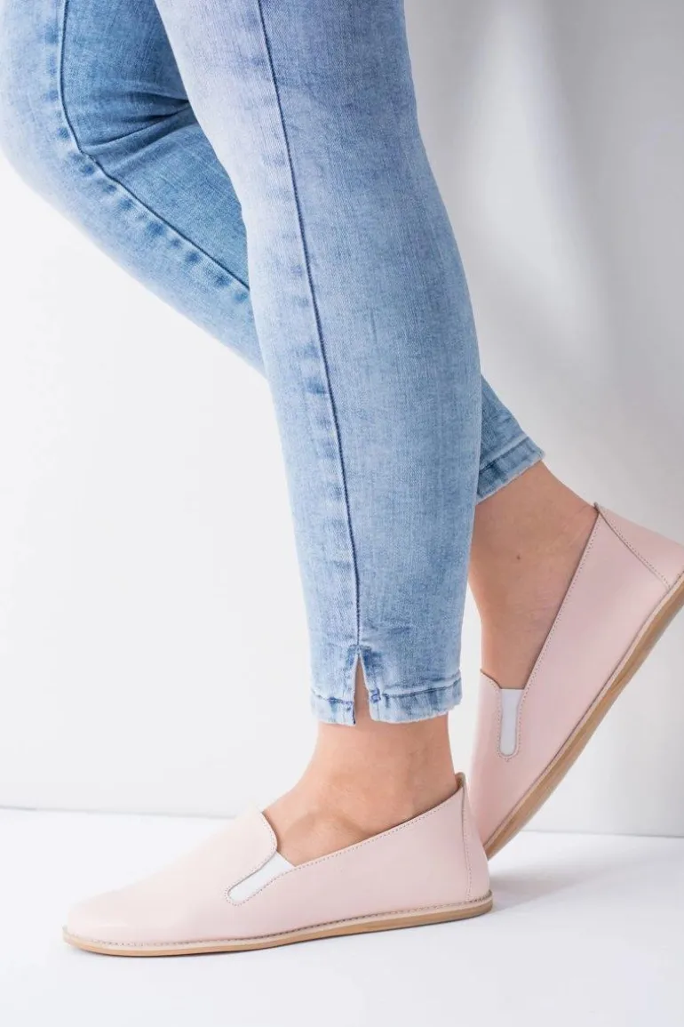 Różowe Pastelowe Baleriny Damskie Skóra Fresca