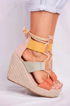 Sandałki Damskie Na Koturnie espadrylu kolorowe Beautiful One