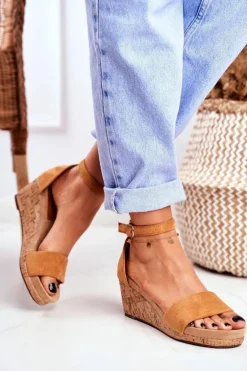 Sandałki Damskie Na Koturnie Camel MarryMe