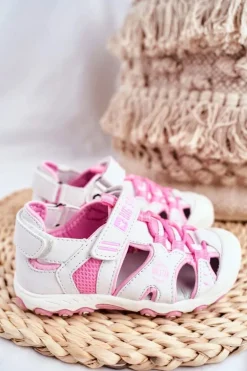 Sandałki Dziecięce Big Star Na Rzepy Białe FF374207