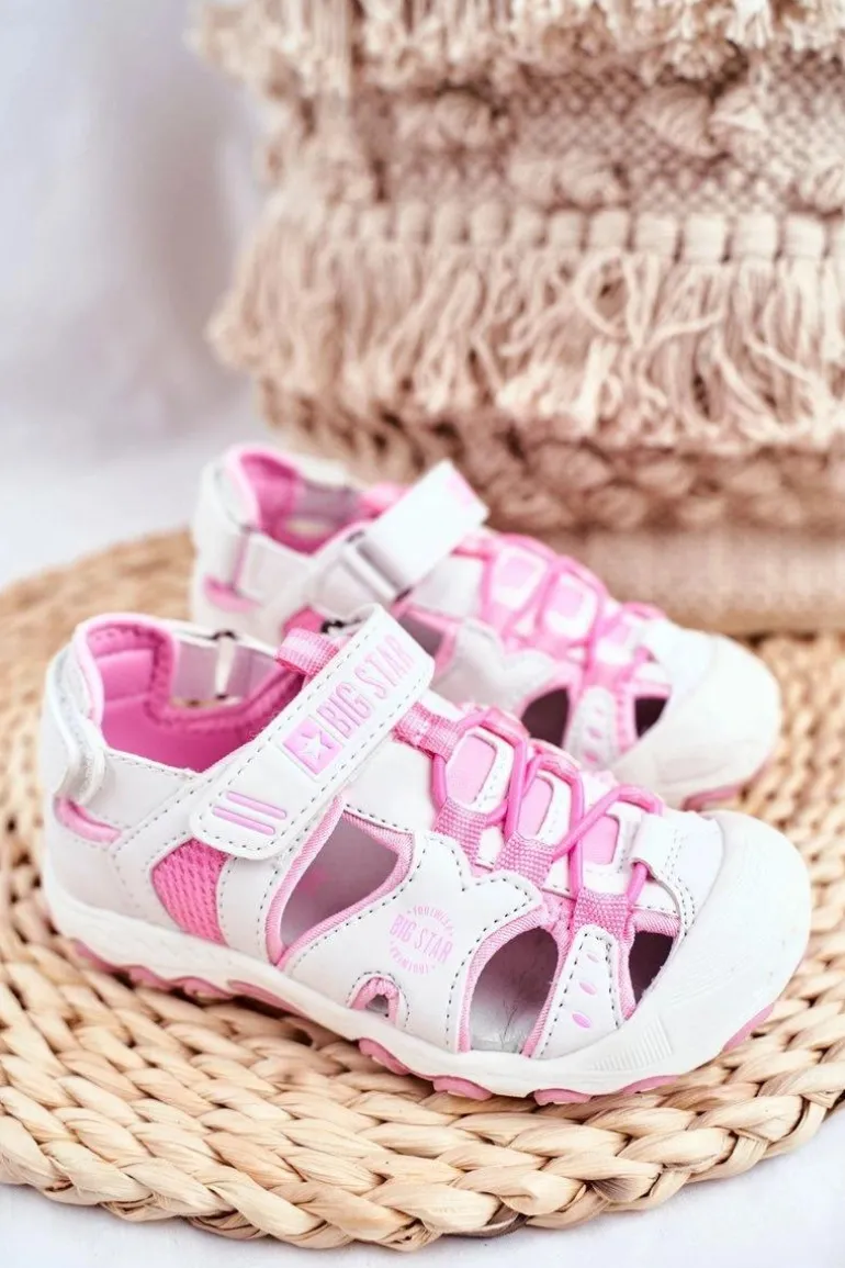 Sandałki Dziecięce Big Star Na Rzepy Białe FF374207