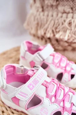 Sandałki Dziecięce Big Star Na Rzepy Białe FF374207