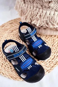 Sandałki Dziecięce Big Star Na Rzepy Granatowe FF374211