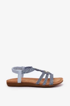 Sandały Damski Płaskie Z Plecionymi Paskami Artiker 56C1325 Niebieskie