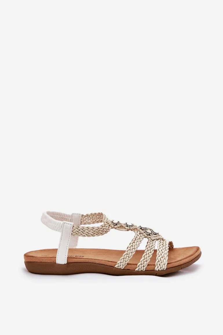 Sandały Damski Płaskie Z Plecionymi Paskami Artiker 56C1323 Biale