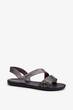 Sandały Damskie 82429 Ipanema Vibe Sandal Fem Czarno-Srebrne