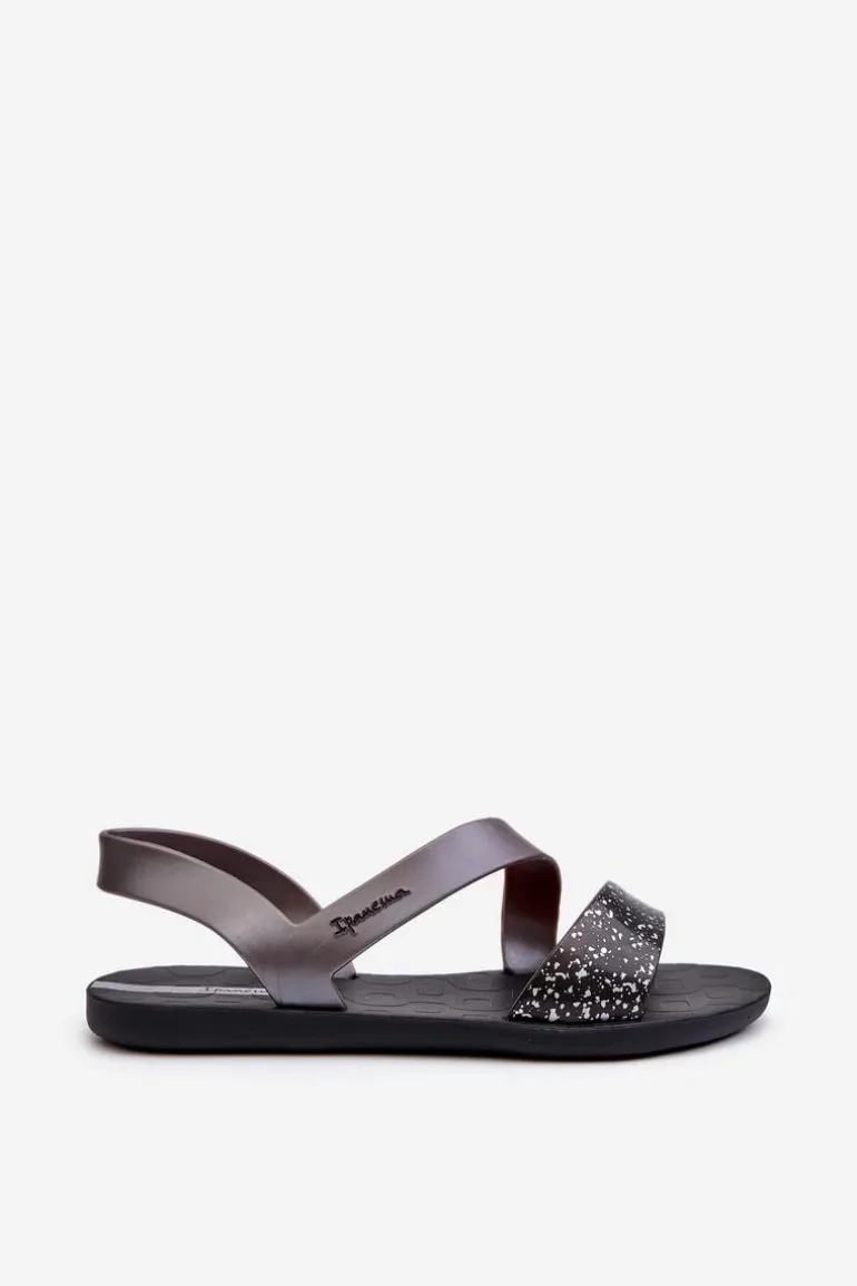 Sandały Damskie 82429 Ipanema Vibe Sandal Fem Czarno-Srebrne