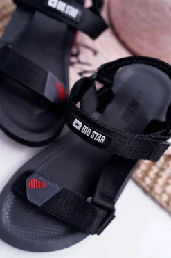 Sandały Damskie Big Star Na Rzepy Czarne DD274A282