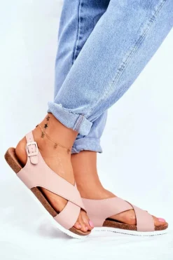 Sandały Damskie Big Star Pudrowy Róż FF274624