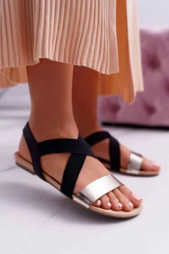 Sandały Damskie Eleganckie Złote Carme