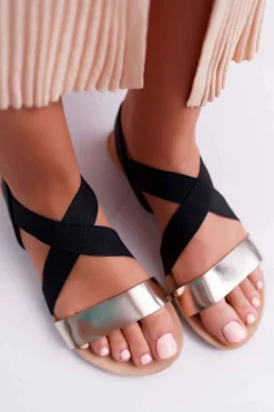 Sandały Damskie Eleganckie Złote Carme