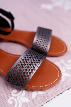 Sandały Damskie Eleganckie Czarne Neanna