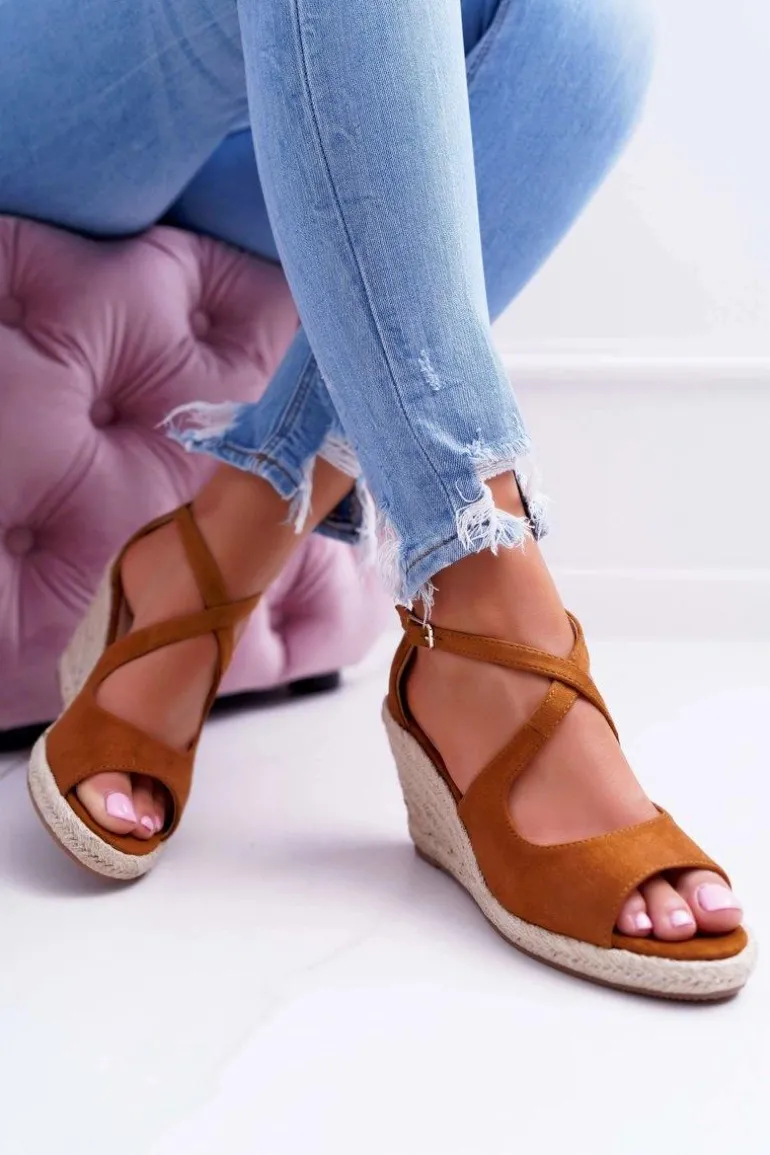 Sandały Damskie Na Espadrylu Camel Margus