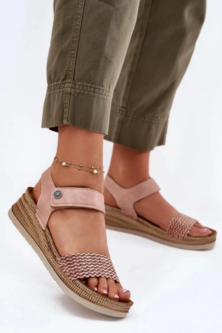 Sandały Damskie Na Koturnie Inblu RV000014 Różowe