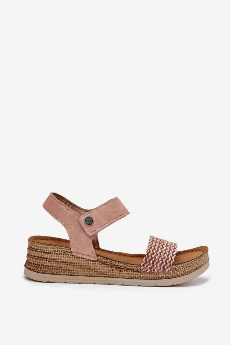 Sandały Damskie Na Koturnie Inblu RV000014 Różowe