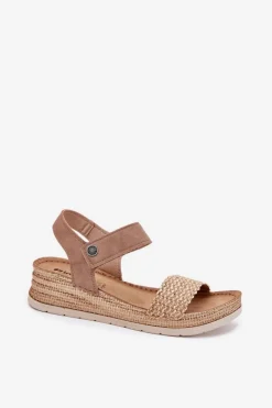 Sandały Damskie Na Koturnie Inblu RV000014 Beżowe