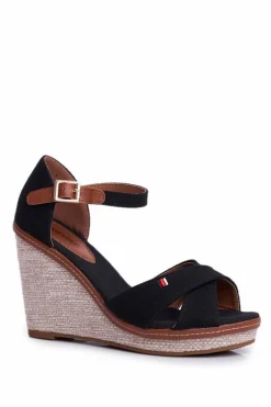 Sandały Damskie Na Koturnie Czarne LaMane