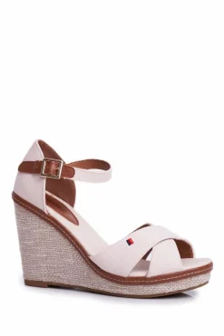 Sandały Damskie Na Koturnie Beżowe LaMane