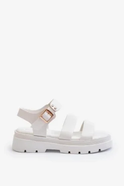 Sandały Damskie Na Masywnej Podeszwie Białe Nicarda