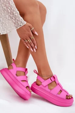 Sandały Damskie Na Platformie Fuksja Nitavelia