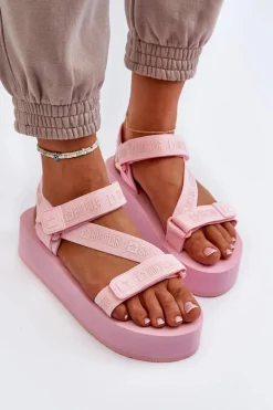 Sandały Damskie Na Platformie Big Star NN274A529 Różowe