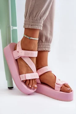 Sandały Damskie Na Platformie Big Star NN274A529 Różowe