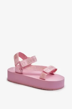 Sandały Damskie Na Platformie Big Star NN274A529 Różowe