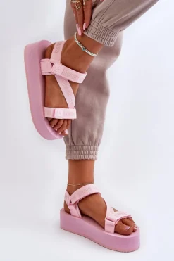 Sandały Damskie Na Platformie Big Star NN274A529 Różowe