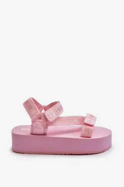 Sandały Damskie Na Platformie Big Star NN274A529 Różowe