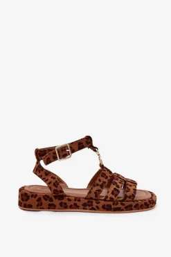 Sandały Damskie Na Platformie Ze Złotym Detalem Panterka Kartia