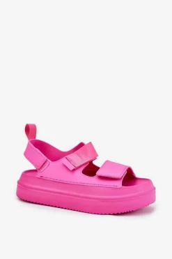 Sandały Damskie Na Platformie Z Rzepami Fuksja Nitepira