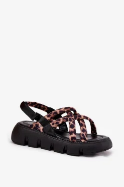 Sandały Damskie Na Platformie Z Paskami Panterka Filamira