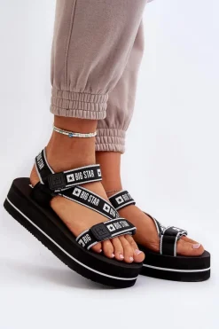 Sandały Damskie Na Platformie Big Star NN274A525 Czarne