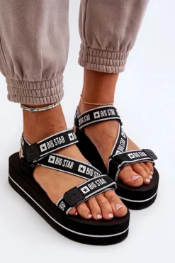 Sandały Damskie Na Platformie Big Star NN274A525 Czarne