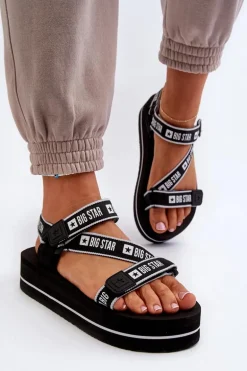 Sandały Damskie Na Platformie Big Star NN274A525 Czarne