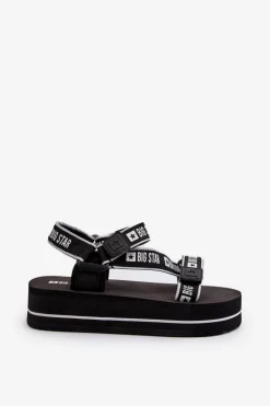 Sandały Damskie Na Platformie Big Star NN274A525 Czarne