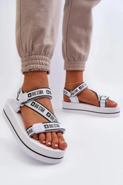 Sandały Damskie Na Platformie Big Star NN274A526 Białe