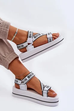 Sandały Damskie Na Platformie Big Star NN274A526 Białe